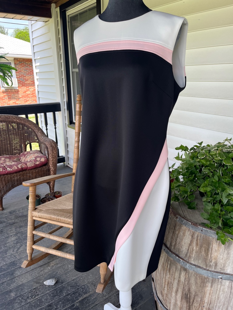 Tommy Hilfiger Black, White & Pink Colorblock Mini Dress Sz 14 Nwot Women’s #941